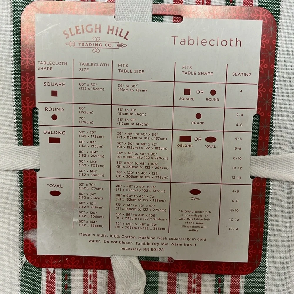 Sleigh Hill oblong Tablecloth and Balsam & Fir Runner, new‎